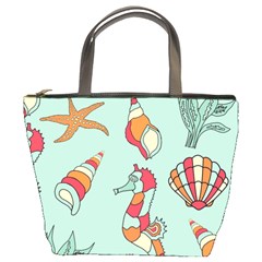 Seahorse Seashell Starfish Shell Bucket Bag by Proyonanggan
