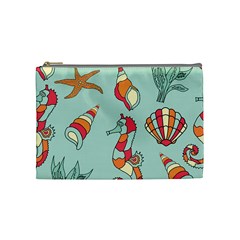 Seahorse Seashell Starfish Shell Cosmetic Bag (medium) by Proyonanggan