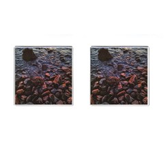 Twilight Treasures: Rocky Beachscape  Cufflinks (square) by dflcprintsclothing