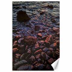 Twilight Treasures: Rocky Beachscape  Canvas 12  X 18  by dflcprintsclothing
