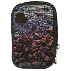 Twilight Treasures: Rocky Beachscape  Compact Camera Leather Case by dflcprintsclothing