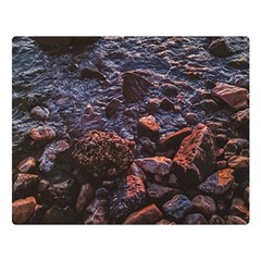 Twilight Treasures: Rocky Beachscape  Two Sides Premium Plush Fleece Blanket (large) by dflcprintsclothing