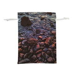 Twilight Treasures: Rocky Beachscape  Lightweight Drawstring Pouch (s) by dflcprintsclothing