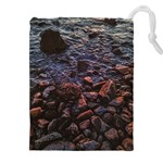 Twilight Treasures: Rocky Beachscape  Drawstring Pouch (4XL) Front