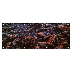 Twilight Treasures: Rocky Beachscape  Banner And Sign 8  X 3  by dflcprintsclothing