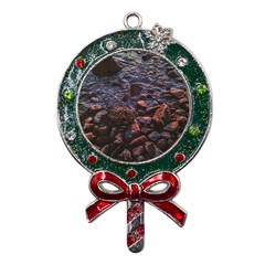 Twilight Treasures: Rocky Beachscape  Metal X mas Lollipop With Crystal Ornament by dflcprintsclothing