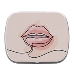 one line drawing lip Small Metal Box (White) Front