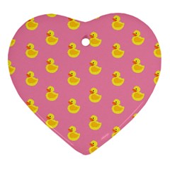 Rubber Duck Pattern Heart Ornament (two Sides) by Valentinaart