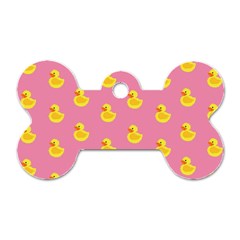 Rubber Duck Pattern Dog Tag Bone (two Sides) by Valentinaart