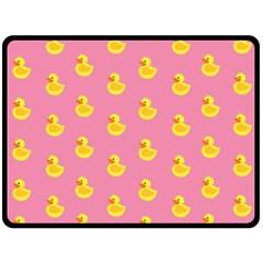 Rubber Duck Pattern Fleece Blanket (large) by Valentinaart