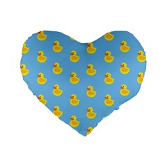 Rubber Duck Pattern Standard 16  Premium Heart Shape Cushions by Valentinaart