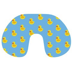 Rubber Duck Pattern Travel Neck Pillow by Valentinaart