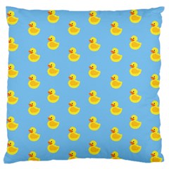 Rubber Duck Pattern Large Premium Plush Fleece Cushion Case (one Side) by Valentinaart