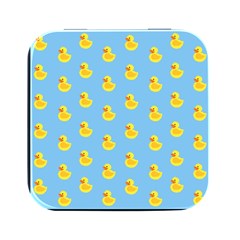 Rubber Duck Pattern Square Metal Box (black) by Valentinaart