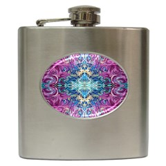 Orchids Pour  Hip Flask (6 Oz) by kaleidomarblingart