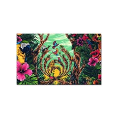 Monkey Tiger Bird Parrot Forest Jungle Style Sticker (rectangular) by Grandong