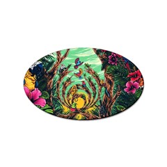 Monkey Tiger Bird Parrot Forest Jungle Style Sticker Oval (100 Pack) by Grandong