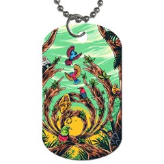 Monkey Tiger Bird Parrot Forest Jungle Style Dog Tag (two Sides) by Grandong