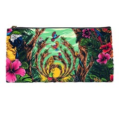 Monkey Tiger Bird Parrot Forest Jungle Style Pencil Case by Grandong