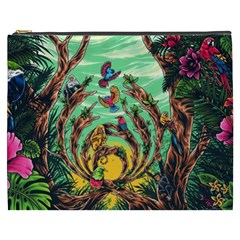 Monkey Tiger Bird Parrot Forest Jungle Style Cosmetic Bag (xxxl) by Grandong