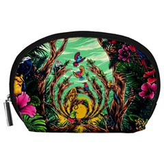 Monkey Tiger Bird Parrot Forest Jungle Style Accessory Pouch (large) by Grandong