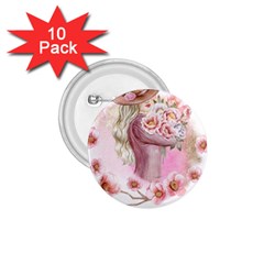 Women with flowers 1.75  Buttons (10 pack)