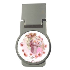 Women with flowers Money Clips (Round) 