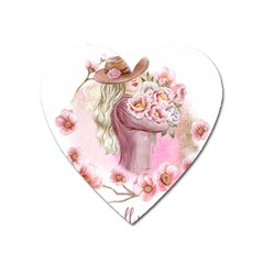 Women with flowers Heart Magnet