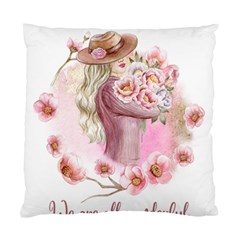 Women with flowers Standard Cushion Case (Two Sides)