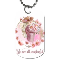 Women with flower Dog Tag (One Side)