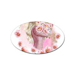 Women with flower Sticker Oval (10 pack)