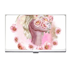 Women with flower Business Card Holder