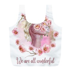 Women with flower Full Print Recycle Bag (L)