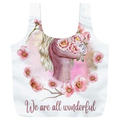 Women with flower Full Print Recycle Bag (XXXL)