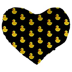 Rubber Duck Large 19  Premium Flano Heart Shape Cushions by Valentinaart