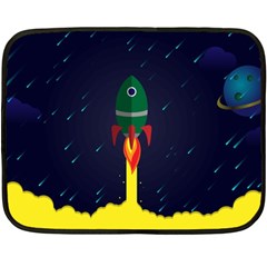 Rocket Halftone Astrology Astronaut Fleece Blanket (mini)