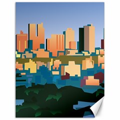 City Buildings Urban Dawn Canvas 12  X 16 