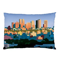 City Buildings Urban Dawn Pillow Case by Bangk1t