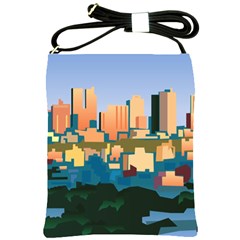 City Buildings Urban Dawn Shoulder Sling Bag by Bangk1t