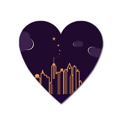 Skyscraper Town Urban Towers Heart Magnet