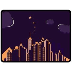 Skyscraper Town Urban Towers Two Sides Fleece Blanket (large) by Bangk1t