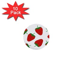 Seamless Pattern Fresh Strawberry 1  Mini Buttons (10 Pack) 