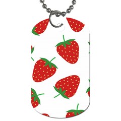 Seamless Pattern Fresh Strawberry Dog Tag (one Side)