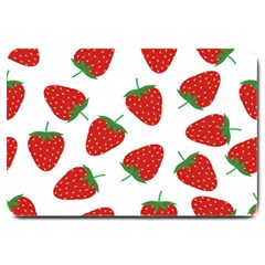 Seamless Pattern Fresh Strawberry Large Doormat
