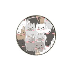 Cute Cats Seamless Pattern Hat Clip Ball Marker (4 Pack)