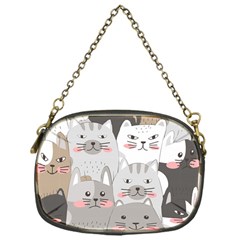 Cute Cats Seamless Pattern Chain Purse (one Side)