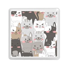 Cute Cats Seamless Pattern Memory Card Reader (square)