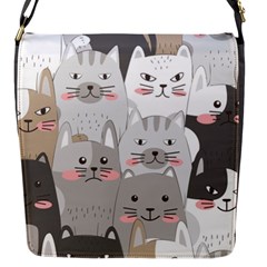 Cute Cats Seamless Pattern Flap Closure Messenger Bag (s)