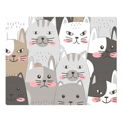 Cute Cats Seamless Pattern Two Sides Premium Plush Fleece Blanket (large) by Bangk1t