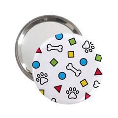 Dog Paw Seamless Pattern Footprint Bone 2 25  Handbag Mirrors by Bangk1t